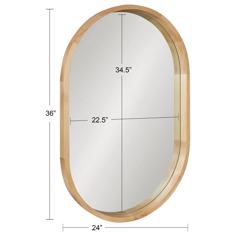 Uniek Hutton Wood Framed Capsule Mirror, Natural 24x36 7 Uniek Hutton Wood Framed Capsule Mirror, Natural 24x36 - Image 5