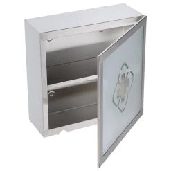 Renovators Supply Manufacturing Mini Wall Mount Medicine Cabinet 11.8" Square Chest Stainless Steel Double Shelf -Laural Home Shop fec1e1e70b58c52a 6586 w800 h800 b1 p0