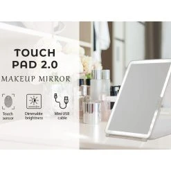 Impressions Vanity Company Touch Pad 2.0 Rechargeable LED Makeup Mirror With Flip Cover, Rose Gold -Laural Home Shop fec1ff25014276cb 8934 w800 h800 b0 p0