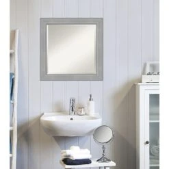 Amanti Art Vista Brushed Nickel Beveled Bathroom Wall Mirror - 24.25 X 24.25 In. 14 Amanti Art Vista Brushed Nickel Beveled Bathroom Wall Mirror - 24.25 X 24.25 In. -Laural Home Shop ff712c4e0ec6db63 6863 w800 h800 b0 p0