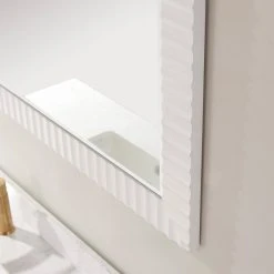 Vinnova Savona Rectangular Bathroom/Vanity Wave Framed Wall Mirror, White, 48 Inch 10 Vinnova Savona Rectangular Bathroom/Vanity Wave Framed Wall Mirror, White, 48 Inch -Laural Home Shop ff71d23d00a749ec 7407 w800 h800 b0 p0