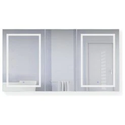 Krugg Reflections USA 66x36 Recessed Or Surface Mount Medicine Cabinet 9 Shelves, LED, Llr
