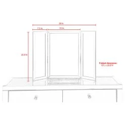 Inspired Home Jada Tabletop Vanity Mirror, Tri Fold, 20x30 15 Inspired Home Jada Tabletop Vanity Mirror, Tri Fold, 20x30 -Laural Home Shop ffc16a6c0f8fbad6 2226 w800 h800 b1 p0
