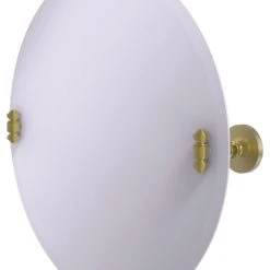 Allied Brass Frameless Round Beveled Edge Tilt Mirror, Satin Brass