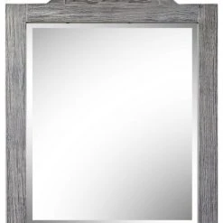 InFurniture Inc., 26" Rustic Solid Fir Mirror In Grey (26" H X 36" H)