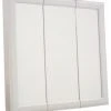 Design House 535849 24" X 24" Framed 3 Door Medicine Cabinet - White