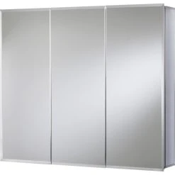 Jacuzzi® Official Jacuzzi PD47000 26" H X 30" W X 5-1/4" D Triple Door Medicine - Silver Aluminum