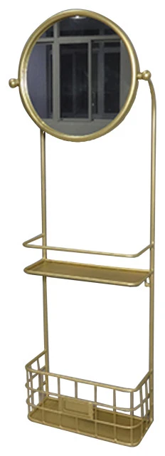 VIP Home And Garden Metal Mirror With Shelves 3 VIP Home And Garden Metal Mirror With Shelves