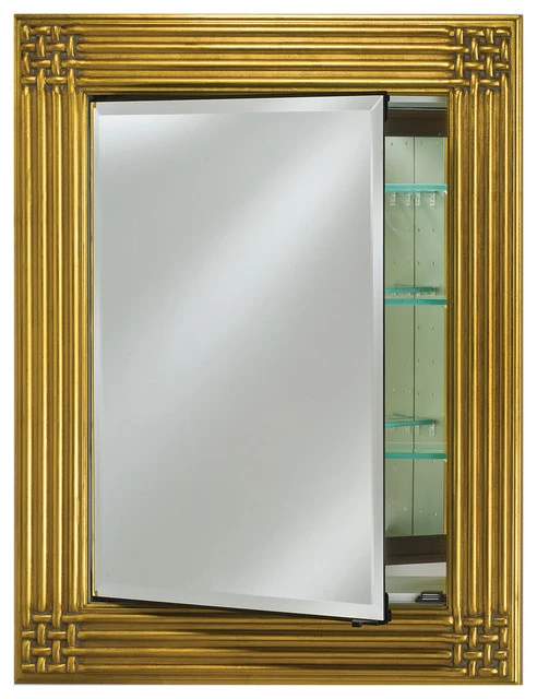 Afina Corporation Vanderbilt Single Door Wood Framed Medicine Cabinets, Antique Gold, Decor 3 Afina Corporation Vanderbilt Single Door Wood Framed Medicine Cabinets, Antique Gold, Decor