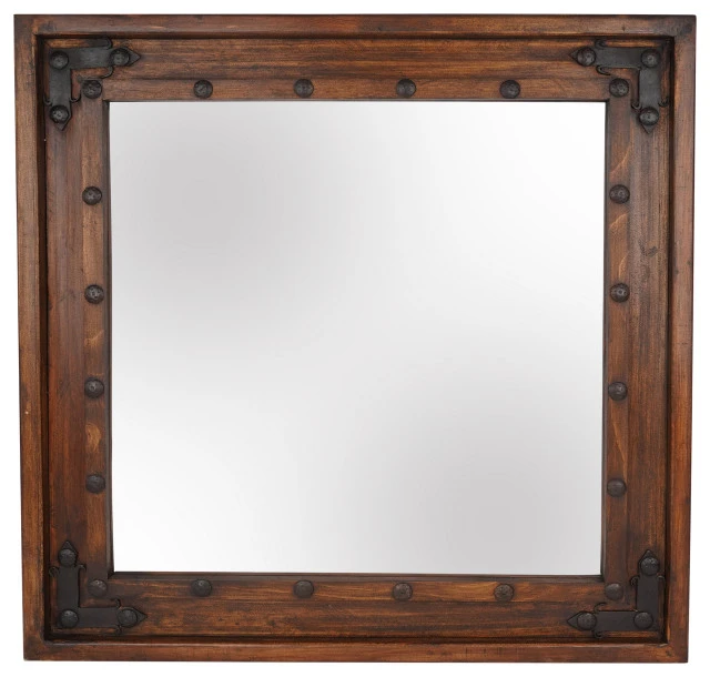 Mexican Imports El Paso Vanity Accent Mirror, Natural Tone, 31x31 3 Mexican Imports El Paso Vanity Accent Mirror, Natural Tone, 31x31
