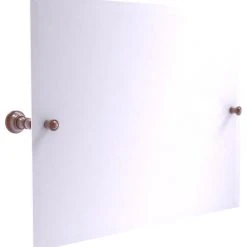 Allied Brass Car.Frameless Landscape Rectangular Tilt Mirror Beveled Edge, Antique Copper