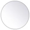 Elegant Furniture & Lighting Metal Frame Round Mirror 24" In White