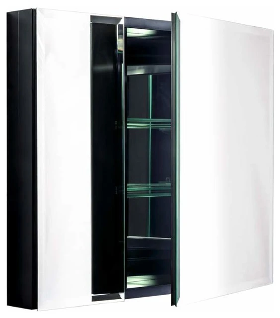 Miseno MBC2630 Dual Mount 26" X 30" Beveled Double Door Medicine - Black 3 Miseno MBC2630 Dual Mount 26" X 30" Beveled Double Door Medicine - Black