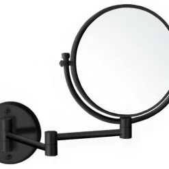 Nameeks Matte Black Double Sided Wall Mounted 7x Makeup Mirror