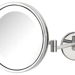 Jerdon 9.5", 5X Mag, LED Wall Mount Mirror, Direct Wire, Chrome