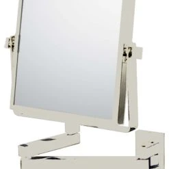 Aptations Square Double Arm Wall Mirror With 3x And 1x Magnification, Polished Nickel