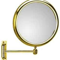 WS Bath Collections Doppiolo 40-1 One Arm Gold Magnifying Mirror 3x