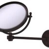 Allied Brass 8" Wall Mounted Make-Up Mirror 2xMagnification, Antique Bronze -Laural Home Shop home design 244