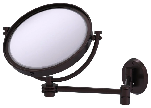 Allied Brass 8"Wall Mounted Extending MakeUp Mirror 5X Magnification With Dotted Accent 3 Allied Brass 8"Wall Mounted Extending MakeUp Mirror 5X Magnification With Dotted Accent