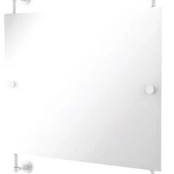 Allied Brass Waverly Place Landscape Frameless Rail Mounted Mirror, Matte White