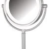 Jerdon HL8808CL 8.5-Inch Tabletop LED Vanity Mirror With 8x Magnification, Nicke