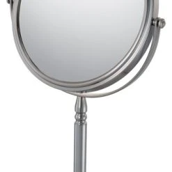 Aptations Recessed Base Free Standing Mirror With 5x And 1x Magnification, Brushed Nickel