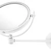 Allied Brass 8" Wall-Mount Makeup Mirror 4X Magnification, Matte White 1 Allied Brass 8" Wall-Mount Makeup Mirror 4X Magnification, Matte White -Laural Home Shop home design 268