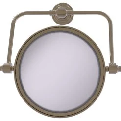 Allied Brass Retro Wave Wall Mounted Swivel Make-Up Mirror 8" 2xMagnification, Antique Pewter