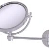 Allied Brass 8" Wall Mounted Make-Up Mirror 4xMagnification, Polished Chrome
