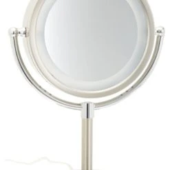 Jerdon HL745CO 8.5" Tabletop Two-Sided Swivel Halo Lighted Vanity Mirror, Chrome