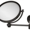 Allied Brass 8"Wall Mounted Extending Make-Up Mirror 2X Magnification With Twist Accent -Laural Home Shop home design 287