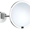 Smedbo Inc LED Lighted Rechargeable Wall Mounted Make-Up Mirror 7X'S Magnification