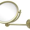Allied Brass 8" Wall-Mount Makeup Mirror 5X Magnification, Satin Brass -Laural Home Shop home design 295