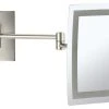 Nameeks LED Lighted 3x Makeup Mirror, Satin Nickel -Laural Home Shop home design 296