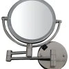 Alfi Trade Round Wall Mount Dual Led 7X Magnified Mirror