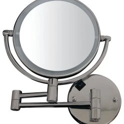 Alfi Trade Round Wall Mount Dual Led 7X Magnified Mirror