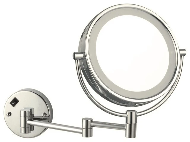 Nameeks Double Face LED Lighted 3x Mirror, Satin Nickel 3 Nameeks Double Face LED Lighted 3x Mirror, Satin Nickel