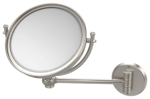 Allied Brass 8" Wall Mounted Make-Up Mirror 4xMagnification, Satin Nickel 3 Allied Brass 8" Wall Mounted Make-Up Mirror 4xMagnification, Satin Nickel