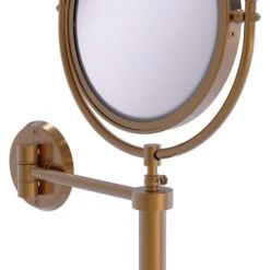 Allied Brass Soho Wall-Mount Make-Up Mirror, 8" Dia, 2X Magnification, Brushed Bronze