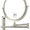 Nameeks Round Wall Mounted 3x Magnification Mirror, Satin Nickel -Laural Home Shop home design 321