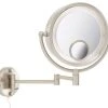 Jerdon HL8515N 8.5-Inch Two-Sided Swivel Halo Lighted Wall Mount Mirror With 7x 1 Jerdon HL8515N 8.5-Inch Two-Sided Swivel Halo Lighted Wall Mount Mirror With 7x -Laural Home Shop home design 324
