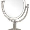 Allied Brass DM-4G/2X-SN 8 Inch Vanity Top Make-Up Mirror 2X Magnification, Satin Nickel