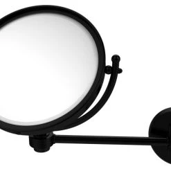 Allied Brass 8" Wall Mounted Make-Up Mirror 3xMagnification, Matte Black