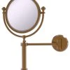 Allied Brass Southbeach Wall-Mount Makeup Mirror, 8" Dia, 3X Magnification, Brushed Bronze