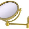 Allied Brass 8" Wall Mounted Extending Make-Up Mirror 4xMagnification, Polished Brass -Laural Home Shop home design 336