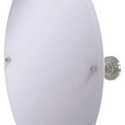 Allied Brass Frameless Oval Tilt Mirror With Beveled Edge, Satin Nickel