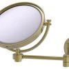 Allied Brass 8" Wall-Mount Extending Make-Up Mirror 4X Magnification, Satin Brass -Laural Home Shop home design 341