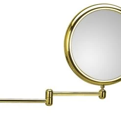 WS Bath Collections Doppiolo 40-2 Two Arm Gold Magnifying Mirror 3x