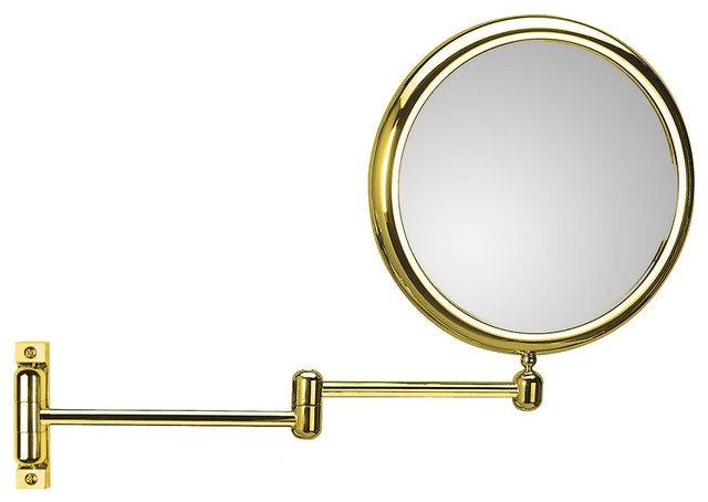 WS Bath Collections Doppiolo 40-2 Two Arm Gold Magnifying Mirror 3x 3 WS Bath Collections Doppiolo 40-2 Two Arm Gold Magnifying Mirror 3x
