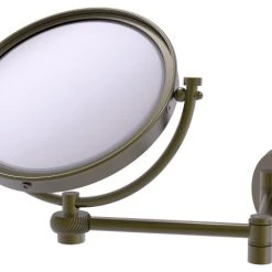 Allied Brass 8"Wall Mounted Extending Make-Up Mirror 4X Magnification With Twist Accent